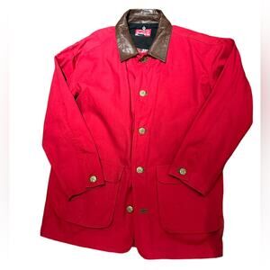 Vintage Marlboro Country Store Men Medium Red Chore Jacket/Coat Flannel Lining